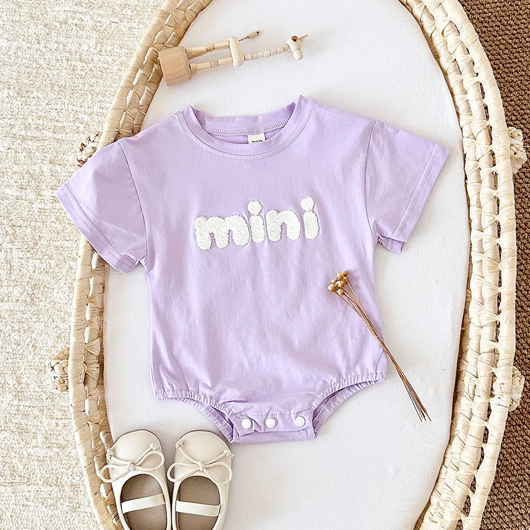 Baby Clothing Online - 新生児男の子女の子服新しい夏ベビー三角ロンパース服ジャンプスーツぬいぐるみ文字ミニ幼児 0-18 メートル