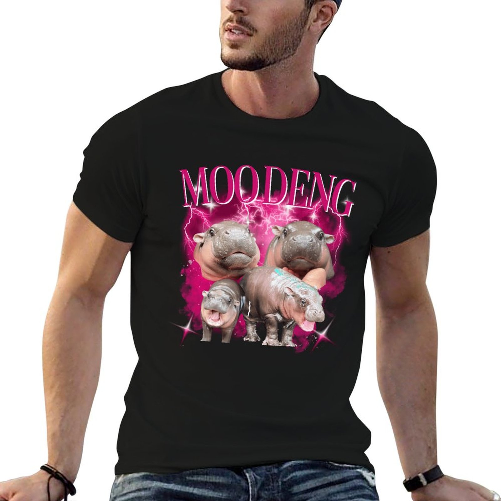 Baby Zoo Clothing - タイの「ムー・デン・バウンシー・ピッグ」、ベビーヒポ、カオ・ケオウ・オープン・ズーのTシャツ、ストリートウェア、ルブタン、メンズウェア。