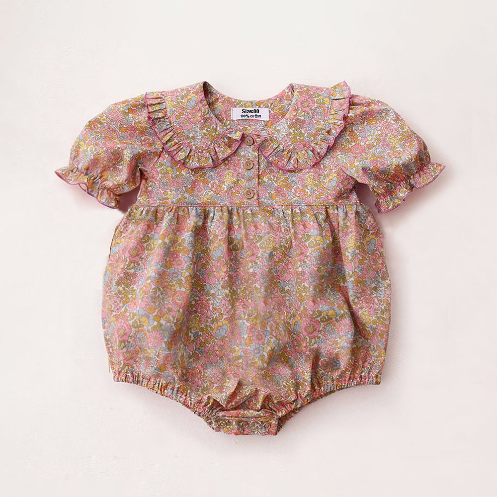 夏の新生児用ワンピース服 可愛い花柄女の子ロンパース 綿ベビ - Baby Clothing Online のレビューと価格
