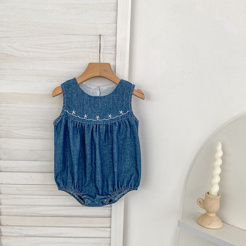 2026年夏新生児女児服 ベビーガールデニムロンパース 0- - Baby Clothing Online のレビューと価格