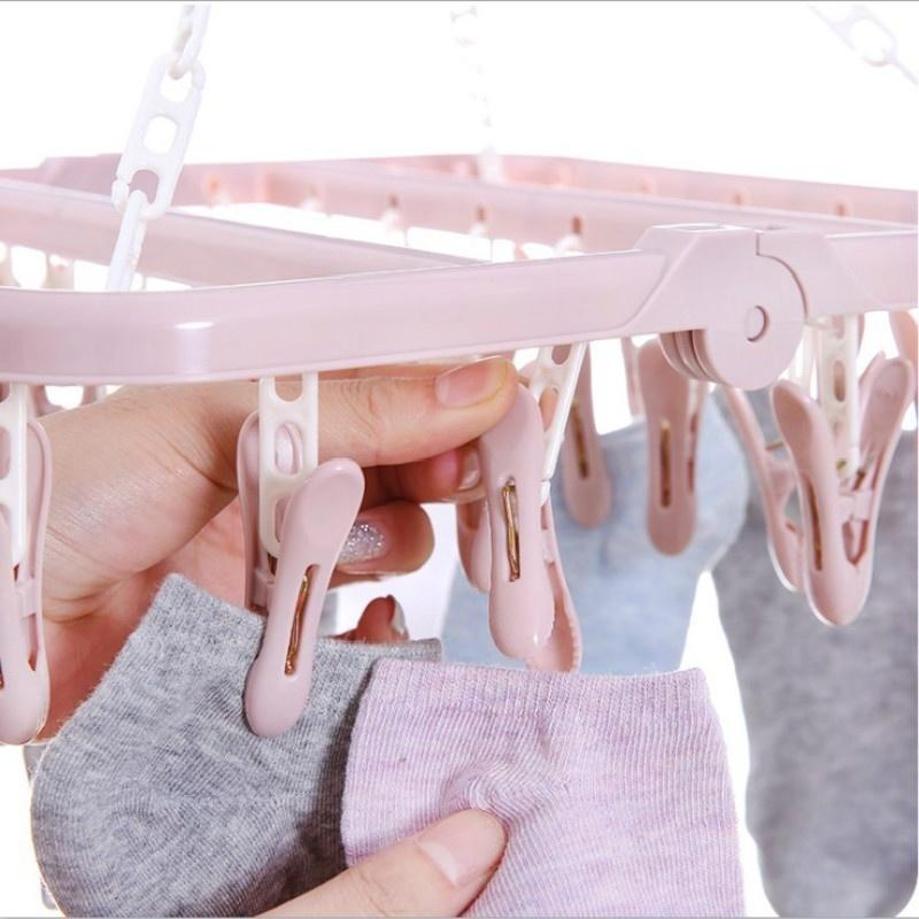 1 PC 32 クリップ折りたたみの衣類ハンガー 乾燥機 防 - Baby Clothing Hanging Rack のレビューと価格
