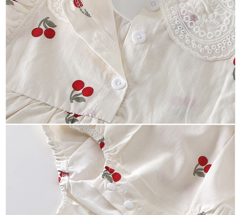 夏新生児女の子服レースチェリージャンプスーツセット幼児女の子 - Baby Clothing Online のレビューと価格