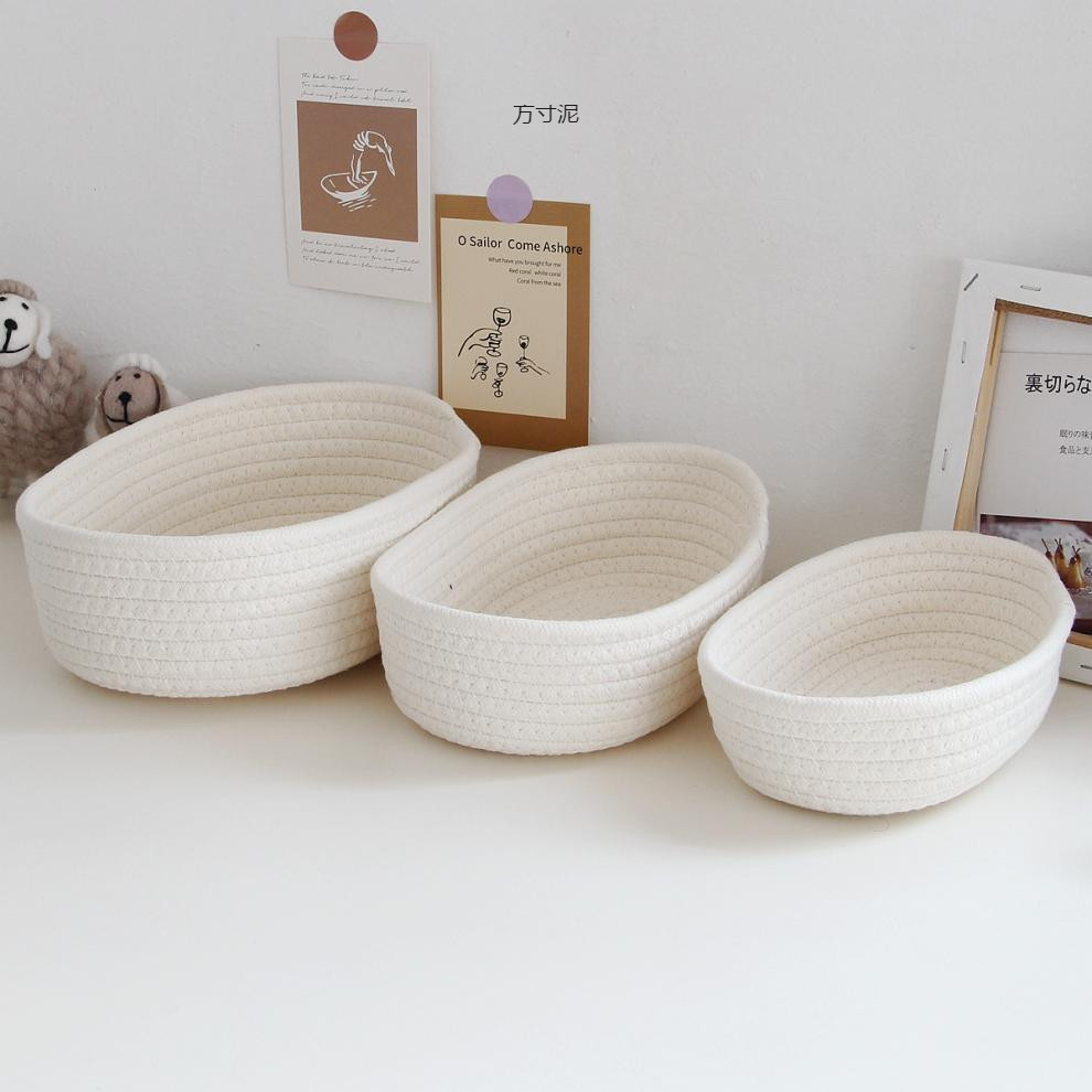 北欧綿ロープ織収納バスケット整理ボックスデスクトップ雑貨整理 - Baby Clothing Basket のレビューと価格