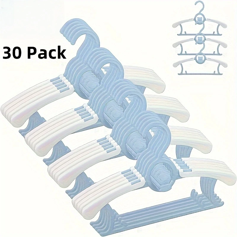 30 パック PP プラスチックベビー服ハンガー格納式アンチ - Baby Clothing Hanging Rack のレビューと価格